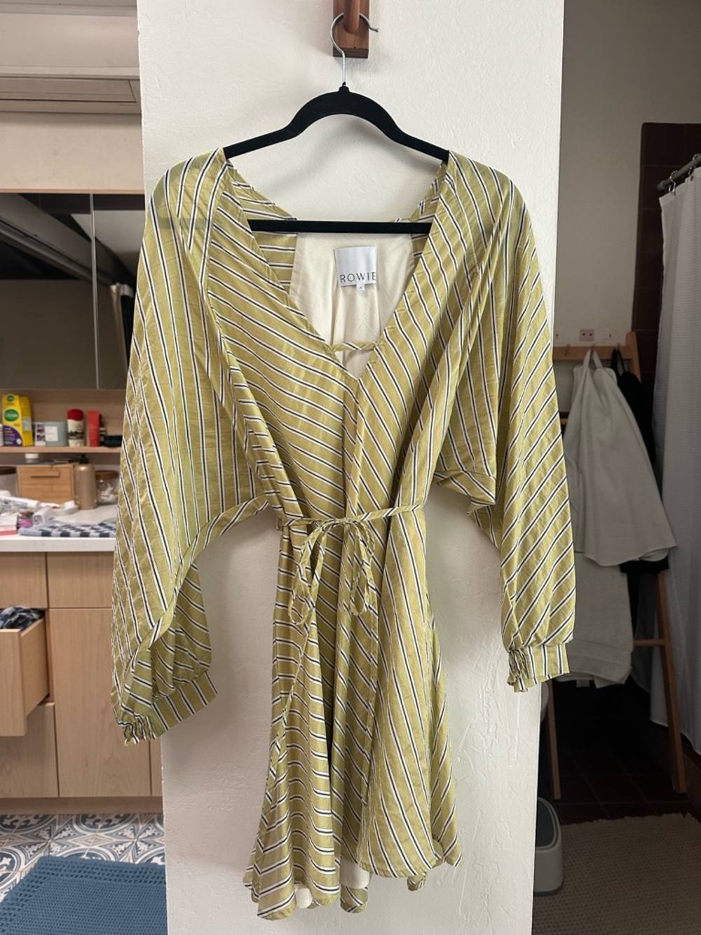 Rowie the Label Amelia Stripe Mini Dress in Pistachio